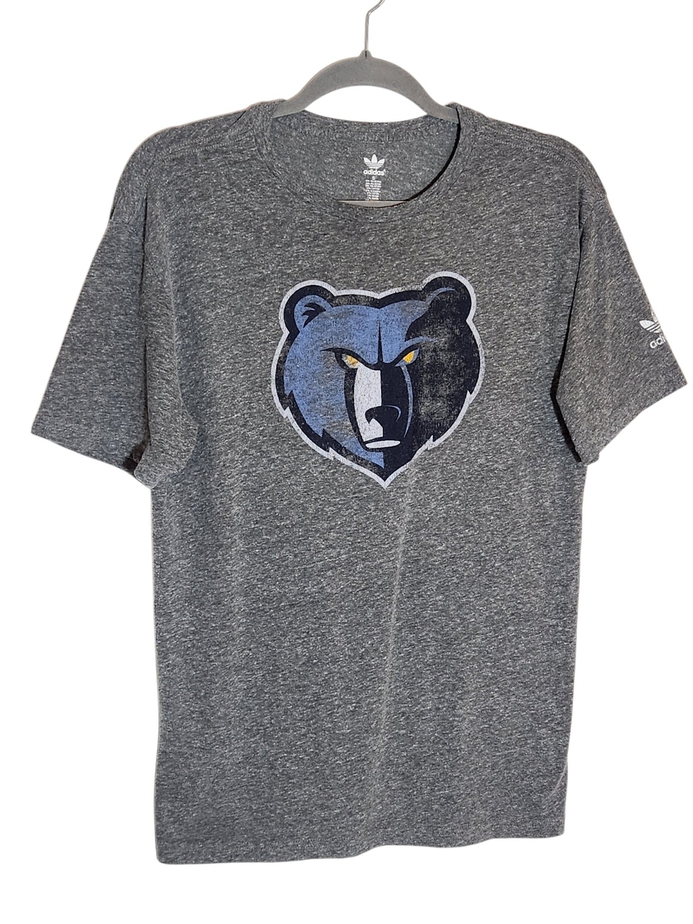 Adidas Mens Memphis Grizzlies Gray Distressed Graphic Tee Size Small